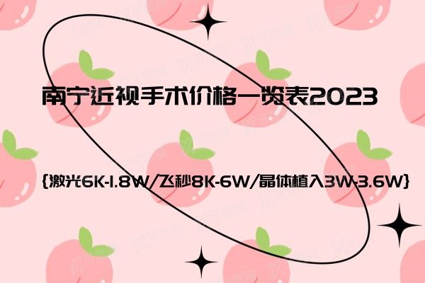 南宁近视手术价格一览表2024：激光6K-1.8W/飞秒8K-6W/晶体植入3W-3.6W