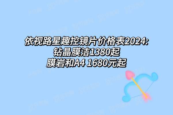 依视路星趣控镜片价格表2024：钻晶膜洁1380起/膜岩和A41680元起