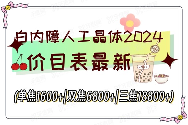 白内障人工晶体2024价目表最新(单焦1600+|双焦6800+|三焦18800+)