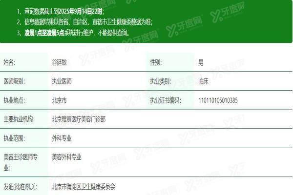 谷廷敏医生