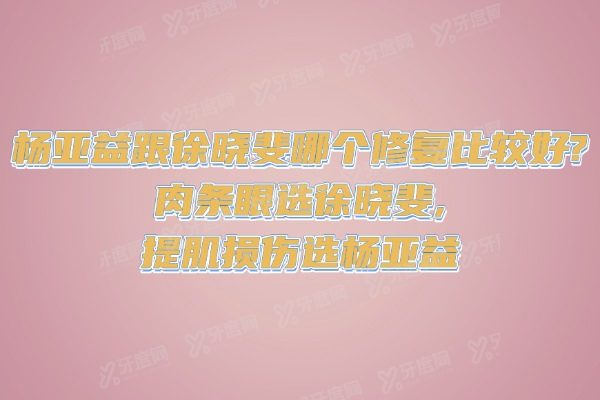 杨亚益跟徐晓斐哪个修复比较好
