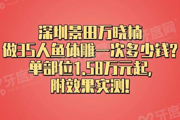 深圳景田万晓楠做3S人鱼体雕一次多少钱?单部位1.58万元起,附效果实测!