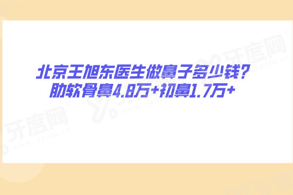 北京王旭东医生做鼻子多少钱?肋软骨鼻4.8万+初鼻1.7万+