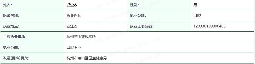杭州萧山牙科医院邱宜农医生www.yadoo.cn