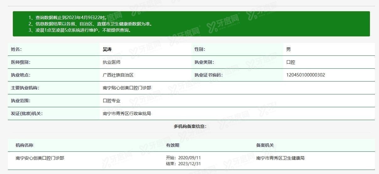 南宁创美口腔吴涛医生www.yadoo.cn